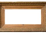 an old picture frame on a white background with a white background