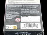 a box with a label on it on a black background