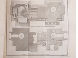 a drawing of a plan of a building with a clock on it