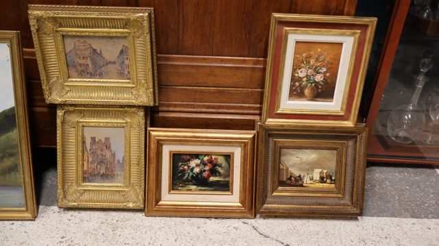 Lot de 5 huiles sur toiles petits formats