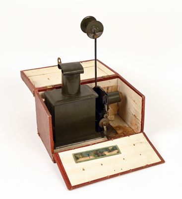 a small box with a small machine inside of it