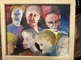 un tableau représentant un groupe de personnes, dans un cadre