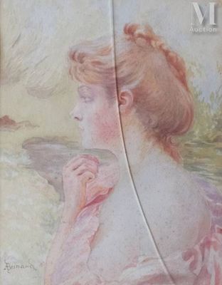 a painting of a woman holding a flower in her hand