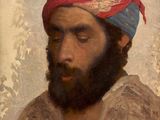 an oil painting of a man with a beard wearing a turban