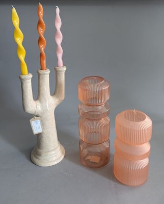 three vases that are sitting next to each other