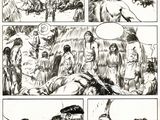 a page from a comic strip depicting a scene of a man being attacked by a woman