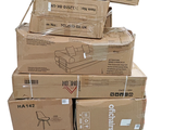 several boxes stacked on top of each other on a pallet