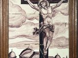 tableau représentant un crucifix avec un homme sur la croix