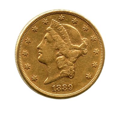 l'image d'une pièce d'or sur laquelle figure une tête de femme