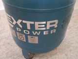 a blue air dryer sitting on the floor