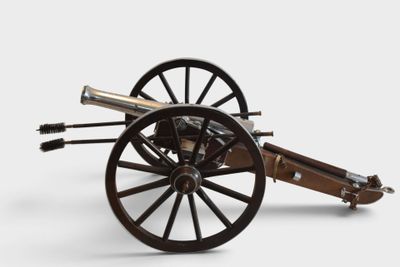a cannon on a white background with a white background
