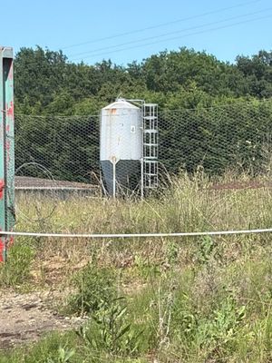 une borne d'incendie rouge au milieu d'un champ