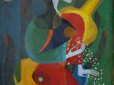 une image représentant un tableau d'une femme avec une guitare