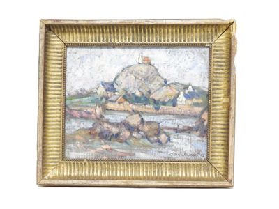 Claude JOUSSET (1935). Paysage montagneux au lac. - Photo 1