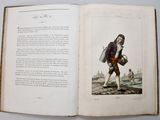 an open book with a picture of a man holding a bag