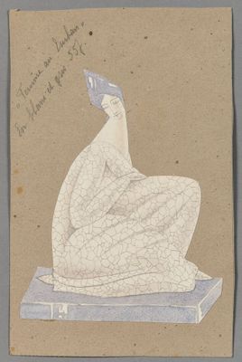 une image représentant le dessin d'une femme assise sur un livre