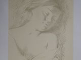 an image of a drawing of a woman ' s face with her eyes closed