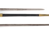 three different types of swords are displayed on a white surface