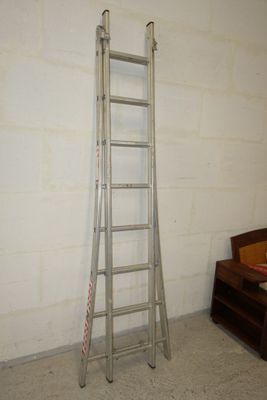 a ladder leaning up against a wall in a room