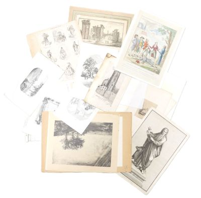 a lot of old postcards on a white surface
