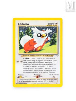 a close up of a pokemon card on a white surface