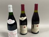 trois bouteilles de vin sont alignées sur une surface blanche