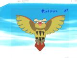 un dessin représentant un hibou volant dans le ciel