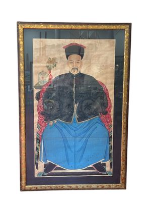 Chine, XIXe siècle Importante paire de gouaches sur papier, …