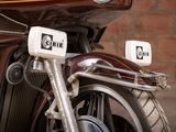 a close up of a motorcycle with the number one on the front of it