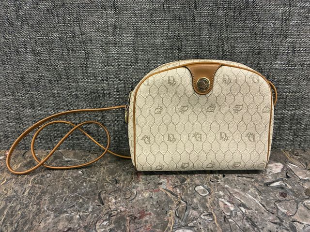 CHRISTIAN DIOR - Petit sac à main à bandoulière en toile enduite ...