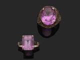 une bague en améthorate et diamants et une bague en améthorate et diamants