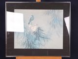 a picture of a bird sitting on top of a painting