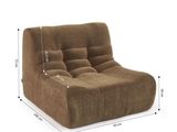 the size of a futon chair is shown with the measurements of it
