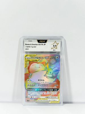 Carte Pokémon gradée Eevee & Snorlax (Évoli & Ronflex) GX 115/095 - Se - Photo 1