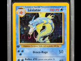 a close up of a pokemon card on a black background