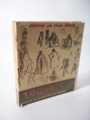 a cardboard box with a drawing of people on it