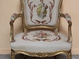 a chair that has a picture of a woman on it