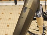 a close up of a bicycle with a handlebar