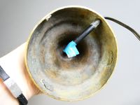 Lampe de chevet en bronze à enroulement et décor d'une tête … (photo 5)