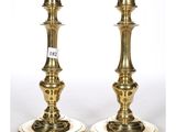 pair of antique brass candlesticks