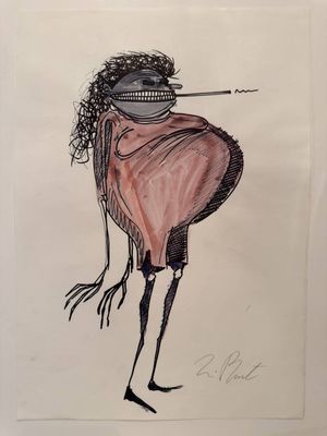 an image of a drawing of a bird with a cigarette in its mouth