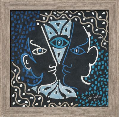 an image of a painting of a woman and a man in a frame
