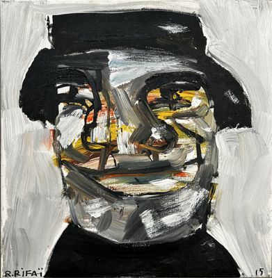 an image of a painting of a man with a hat on
