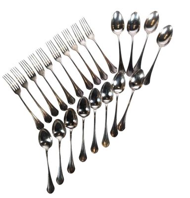 CHRISTOFLE Modèle Printania - 10 FOURCHETTES + 12 CUILLERES … - Photo 1
