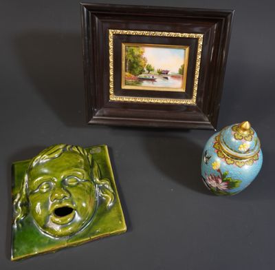 two vases and a picture on the table