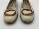 ballerina shoes with a rose gold buckle