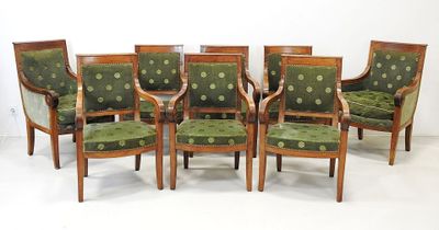 Mobilier de salon comprenant : deux bergères et six fauteuil…