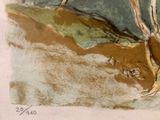 a painting of a bird that is standing in the dirt