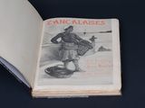 a book with a picture of a man holding a basket