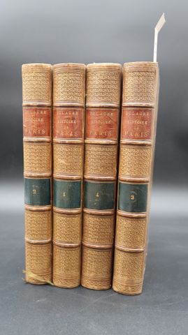 DULAURE: Histoire de PARIS. Paris, 1864, 4 volumes in 4, ½ chagri...